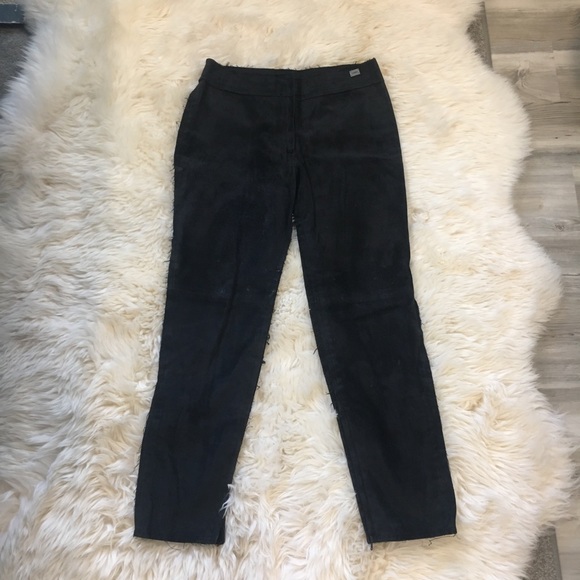 CHANEL | Pants & Jumpsuits | Chanel 3p Dark Navy Calfskin Suede Pants ...